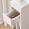SoBuy FBT163-WN Nachtkastjes met afneembaar bovendeel en lade, smalle bijzettafels voor bank, nachtkastjes voor slaapkamer en woonkamer, hoge smalle tafel wit en hout BHT ca. 20x60x35 cm