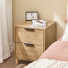 SoBuy FBT166-N Nachtkastje met 2 laden, bijzettafel voor slaapkamer of woonkamer, naturel, 40 x 42 x 47 cm (b x d x h)