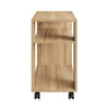 SoBuy FBT34-N Verrijdbare Bijzettafel met Wielen – 2-Laags Opbergtafel / Mobiele Boekenkast voor Woonkamer, Slaapkamer & Kantoor – 70×35×60 cm, Naturel