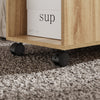 SoBuy FBT34-N Verrijdbare Bijzettafel met Wielen – 2-Laags Opbergtafel / Mobiele Boekenkast voor Woonkamer, Slaapkamer & Kantoor – 70×35×60 cm, Naturel