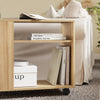 SoBuy FBT34-N Verrijdbare Bijzettafel met Wielen – 2-Laags Opbergtafel / Mobiele Boekenkast voor Woonkamer, Slaapkamer & Kantoor – 70×35×60 cm, Naturel