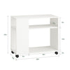 SoBuy FBT34-W Bijzettafel met zwenkwielen Printertafel krantenrek salontafel