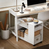 SoBuy FBT34-W Bijzettafel met zwenkwielen Printertafel krantenrek salontafel