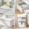 SoBuy FBT49-Wx2 Set van 2 Nachtkastjes met Lade & 2 Open Planken – Modern Bijzettafeltje voor Slaapkamer – Wit 39×39×65 cm
