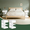 SoBuy FBT49-Wx2 Set van 2 Nachtkastjes met Lade & 2 Open Planken – Modern Bijzettafeltje voor Slaapkamer – Wit 39×39×65 cm