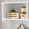 SoBuy FHK35-W Wandkapstok, wandhaak, opbergrek, entreekast met 3 vakken en 3 haken voor hal, wit, 100 x 20 x 30 cm (l x d x h)