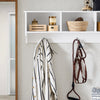 SoBuy FHK35-W Wandkapstok, wandhaak, opbergrek, entreekast met 3 vakken en 3 haken voor hal, wit, 100 x 20 x 30 cm (l x d x h)