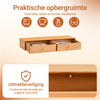 SoBuy FHK37-N Drijvend wandrek met 2 laden, frame van beukenhout, wandorganizer van hout voor entree, slaapkamer en woonkamer, natuurlijk