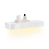 SoBuy FHK38-W zwevende wandplank met lade & LED-bewegingssensor, wandplank voor slaapkamer, hal & woonkamer, batterijgevoed, B60 × D20 × H8 cm, wit
