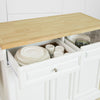 SoBuy FKW100-WN Keukentrolley Keukeneiland Dressoir Buffetkast Opbergkast Keukenkast met 2 laden en 3 deuren
