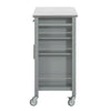 SoBuy FKW108-HG Rolling Trolley Keuken Trolley Opbergkast op Wielen Multifunctioneel Buffet met Zijplank, Deuren en Lades RVS Lade
