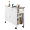 SoBuy FKW108-W Rolling Trolley Keuken Trolley Opbergkast op Wielen Multifunctioneel Buffet