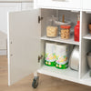 SoBuy FKW108-W Rolling Trolley Keuken Trolley Opbergkast op Wielen Multifunctioneel Buffet