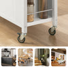 SoBuy FKW108-W Rolling Trolley Keuken Trolley Opbergkast op Wielen Multifunctioneel Buffet