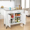 SoBuy FKW108-W Rolling Trolley Keuken Trolley Opbergkast op Wielen Multifunctioneel Buffet