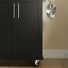 SoBuy FKW110-SCH Keukenkar met Werkblad op Wieltjes – Compact Keukenmeubel met Opbergruimte – 80×90×46 cm – Zwart