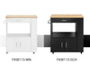 SoBuy FKW113-SCH Keukenkast op Wielen met Lade, 2 Deuren & 3 Zijrekken, Mobiel Buffet voor Keuken – Zwart, 75x46x83cm