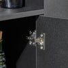 SoBuy FKW113-SCH Keukenkast op Wielen met Lade, 2 Deuren & 3 Zijrekken, Mobiel Buffet voor Keuken – Zwart, 75x46x83cm
