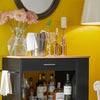 SoBuy FKW113-SCH Keukenkast op Wielen met Lade, 2 Deuren & 3 Zijrekken, Mobiel Buffet voor Keuken – Zwart, 75x46x83cm