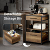 SoBuy FKW118-PF Industriële Keukentrolley op Wielen – 2 Lades, Open Schap & Uitneembare Opbergbox, 60×45×90 cm