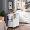 SoBuy FKW123-WN Mobiele Keukenwagen met 1 Uittrekbaar Bovenblad, 2 Laden en 2 Deuren - Keuken Eiland, Opbergkast, 72x40x84 cm, Wit