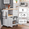 SoBuy FKW123-WN Mobiele Keukenwagen met 1 Uittrekbaar Bovenblad, 2 Laden en 2 Deuren - Keuken Eiland, Opbergkast, 72x40x84 cm, Wit
