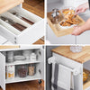 SoBuy FKW123-WN Mobiele Keukenwagen met 1 Uittrekbaar Bovenblad, 2 Laden en 2 Deuren - Keuken Eiland, Opbergkast, 72x40x84 cm, Wit