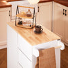 SoBuy FKW124-WN Design keukeneiland serveerwagen keukentrolley met werkblad keukenkast rolwagen sideboard op wielen keukentrolley