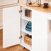 SoBuy FKW124-WN Design keukeneiland serveerwagen keukentrolley met werkblad keukenkast rolwagen sideboard op wielen keukentrolley