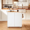 SoBuy FKW124-WN Design keukeneiland serveerwagen keukentrolley met werkblad keukenkast rolwagen sideboard op wielen keukentrolley