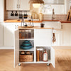 SoBuy FKW124-WN Design keukeneiland serveerwagen keukentrolley met werkblad keukenkast rolwagen sideboard op wielen keukentrolley