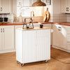 SoBuy FKW124-WN Design keukeneiland serveerwagen keukentrolley met werkblad keukenkast rolwagen sideboard op wielen keukentrolley