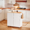 SoBuy FKW124-WN Design keukeneiland serveerwagen keukentrolley met werkblad keukenkast rolwagen sideboard op wielen keukentrolley