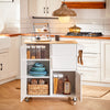 SoBuy FKW124-WN Design keukeneiland serveerwagen keukentrolley met werkblad keukenkast rolwagen sideboard op wielen keukentrolley