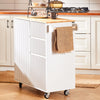 SoBuy FKW124-WN Design keukeneiland serveerwagen keukentrolley met werkblad keukenkast rolwagen sideboard op wielen keukentrolley