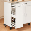 SoBuy FKW126-WN Keukenwagen met wieltjes, keukeneiland, serveerwagen, dressoir, kast, keuken, met 2 laden, 2 deuren, theedoekhouder