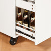 SoBuy FKW126-WN Keukenwagen met wieltjes, keukeneiland, serveerwagen, dressoir, kast, keuken, met 2 laden, 2 deuren, theedoekhouder