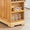 SoBuy FKW130-N Keukenkast op Wielen, Centrale Eiland met Uittrekbaar Werkblad, Mobiele Keukenwagen voor Keuken of Eetkamer, Keukenkast met Opbergruimte Natuur 107x(46–71) x92,5 cm