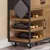 Pre-order SoBuy FKW134-N Keukenkast op Wielen met Werkblad, Keukenwagen met Lade, Wijnrek Compacte Eiland voor Keuken, Eetkamer en Buiten, Vintage Bruin 67x37x88 cm