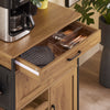 Pre-order SoBuy FKW134-N Keukenkast op Wielen met Werkblad, Keukenwagen met Lade, Wijnrek Compacte Eiland voor Keuken, Eetkamer en Buiten, Vintage Bruin 67x37x88 cm