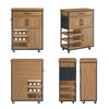Pre-order SoBuy FKW134-N Keukenkast op Wielen met Werkblad, Keukenwagen met Lade, Wijnrek Compacte Eiland voor Keuken, Eetkamer en Buiten, Vintage Bruin 67x37x88 cm