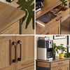 Pre-order SoBuy FKW134-N Keukenkast op Wielen met Werkblad, Keukenwagen met Lade, Wijnrek Compacte Eiland voor Keuken, Eetkamer en Buiten, Vintage Bruin 67x37x88 cm