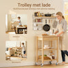 SoBuy FKW135-N keukentrolley van verkoold bamboe – houten keukentrolley met wielen, antibacterieel, vochtbestendig, geurloos, ideaal voor keuken, huis en eetkamer (58 × 40 × 86 cm)