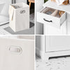 SoBuy BZR208-W Badkamermeubel met wasmand, witte badkamerkast met 2 afneembare manden en laden, houten opbergkast voor bijkeuken, 79,5 x 38 x 90 cm
