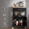 SoBuy FKW22-SCH Mobiele Keukenwagen met Werkblad, Compacte Keuken Desserte voor Opberging, Multifunctionele Servicetrolley in Zwart 60x92x45cm