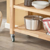 SoBuy FKW24-N Serveerwagen van rubberhout, keukenwagen, keukenrek, rolwagen, rubberhout