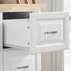 SoBuy FKW41-II-WN Keukentrolley met Wielen, Uitschuifbaar Werkblad, 2 Lades en Verstelbare Planken, Mobiel Keukeneiland voor Keuken of Eetkamer 130 x 46 (+ 25) x 91 cm