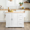 SoBuy FKW41-II-WN Keukentrolley met Wielen, Uitschuifbaar Werkblad, 2 Lades en Verstelbare Planken, Mobiel Keukeneiland voor Keuken of Eetkamer 130 x 46 (+ 25) x 91 cm