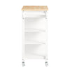 SoBuy FKW46-II-WN Serveerwagen, Keukentrolley op Wielen, Keukenwagen met 3 Verstelbare Planken, Roosterlook Design, Rolbare Keukenopslag, 67.5x87x40 cm, Wit