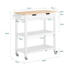 SoBuy FKW68-WN Serveerwagen Hout Keukenkast Dressoir Trolley Keukentrolley